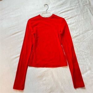 SKIMS Vibrant Red Crew Neck Top
